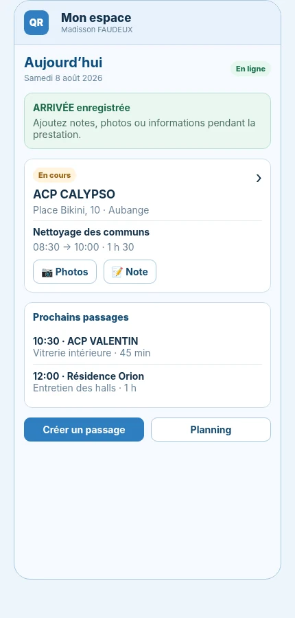 Portail collaborateur QR Pointage