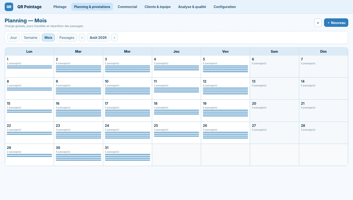Planning mensuel